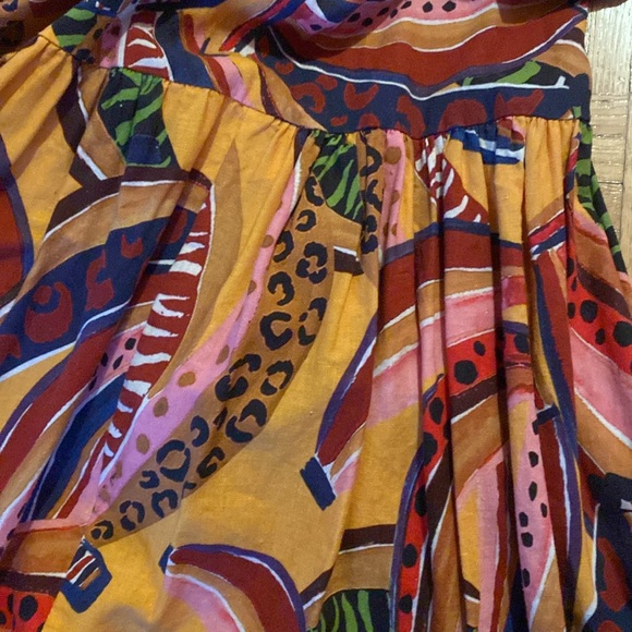 Farm Rio Colorful Banana Print Wrap Midi Skirt - Picture 11 of 11